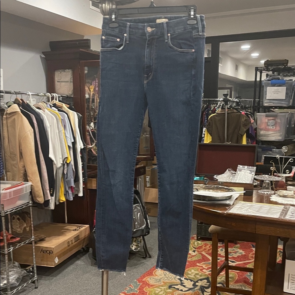 MOTHER The Looker Ankle Fray Mid Rise 26 Girl Crush Western Normcore